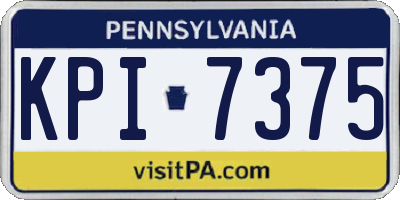 PA license plate KPI7375