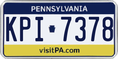PA license plate KPI7378