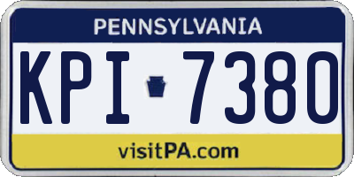PA license plate KPI7380