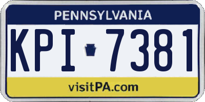 PA license plate KPI7381