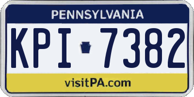 PA license plate KPI7382