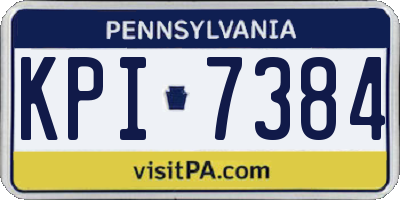 PA license plate KPI7384