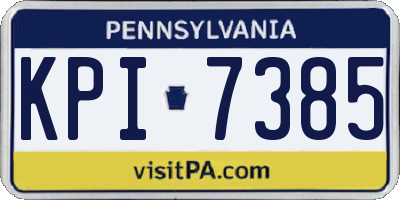 PA license plate KPI7385