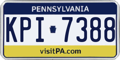 PA license plate KPI7388