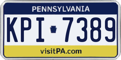 PA license plate KPI7389