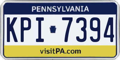 PA license plate KPI7394