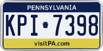 PA license plate KPI7398