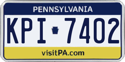 PA license plate KPI7402