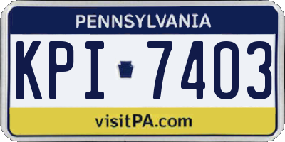 PA license plate KPI7403