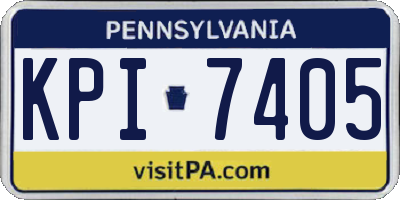 PA license plate KPI7405