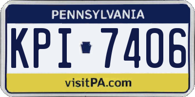 PA license plate KPI7406