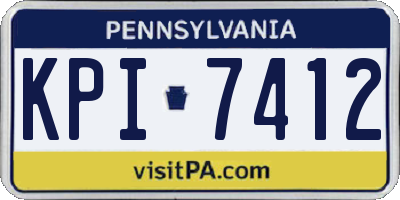 PA license plate KPI7412