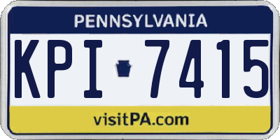 PA license plate KPI7415