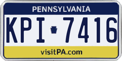 PA license plate KPI7416