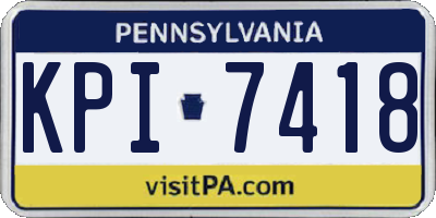 PA license plate KPI7418