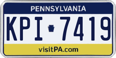 PA license plate KPI7419
