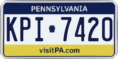 PA license plate KPI7420