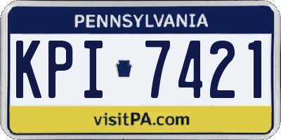 PA license plate KPI7421