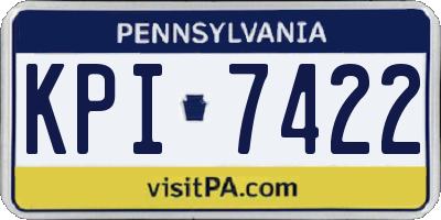 PA license plate KPI7422