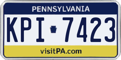 PA license plate KPI7423
