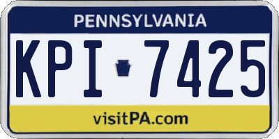 PA license plate KPI7425