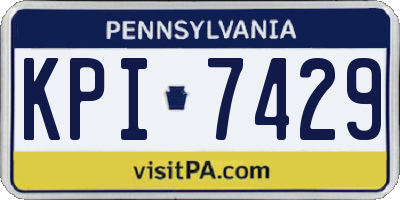 PA license plate KPI7429