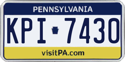 PA license plate KPI7430