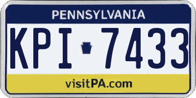 PA license plate KPI7433
