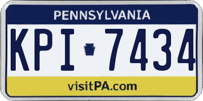 PA license plate KPI7434