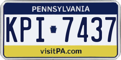 PA license plate KPI7437