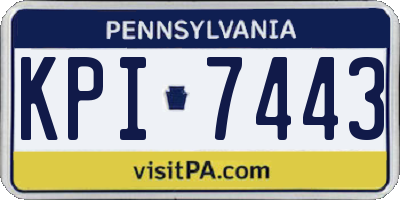 PA license plate KPI7443