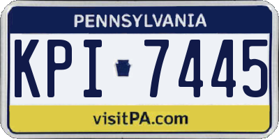 PA license plate KPI7445