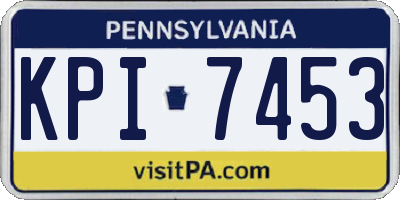 PA license plate KPI7453