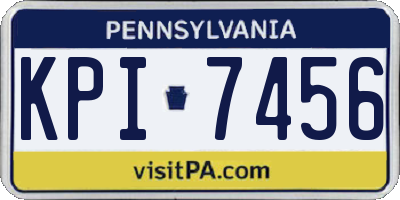 PA license plate KPI7456