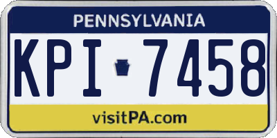 PA license plate KPI7458