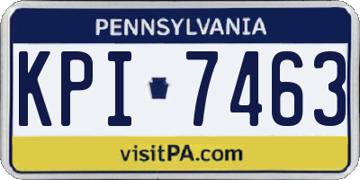PA license plate KPI7463
