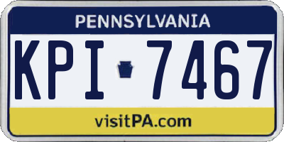 PA license plate KPI7467
