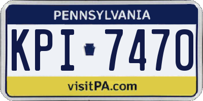 PA license plate KPI7470