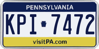 PA license plate KPI7472