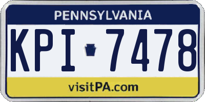 PA license plate KPI7478