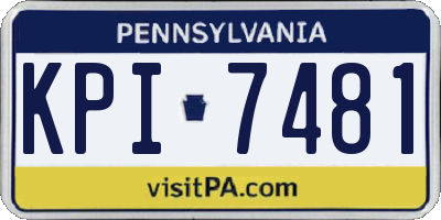 PA license plate KPI7481