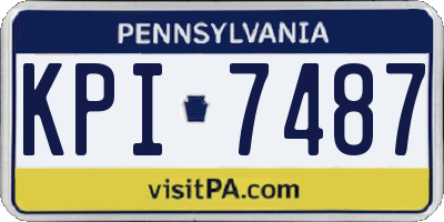 PA license plate KPI7487