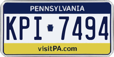 PA license plate KPI7494