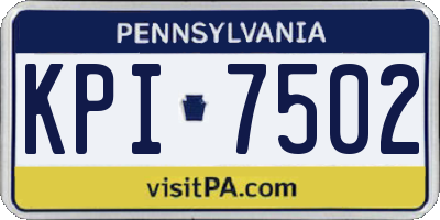 PA license plate KPI7502