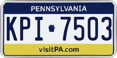 PA license plate KPI7503
