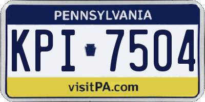 PA license plate KPI7504