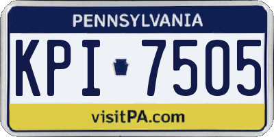 PA license plate KPI7505