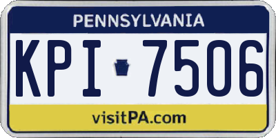 PA license plate KPI7506