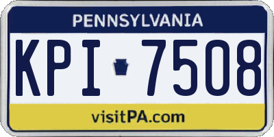 PA license plate KPI7508