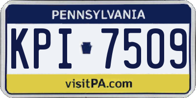 PA license plate KPI7509